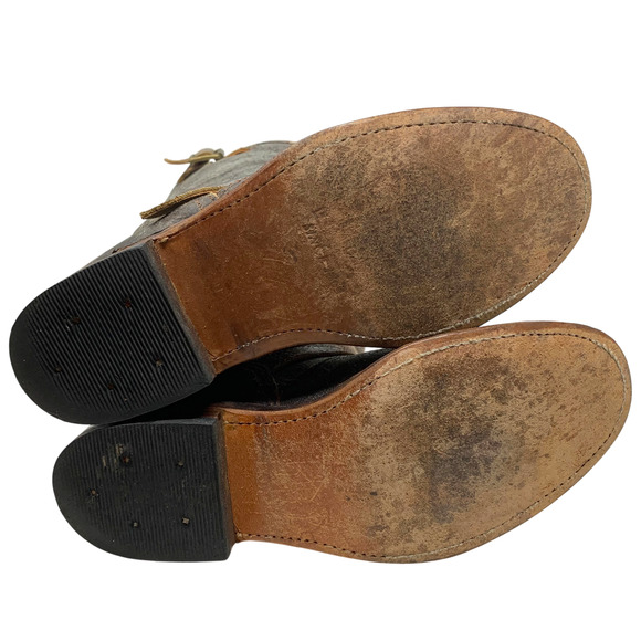 Frye Veronica Slouch Boot Chocolate Tobacco Finish Distressed Leather Sz 6 - Picture 9 of 11